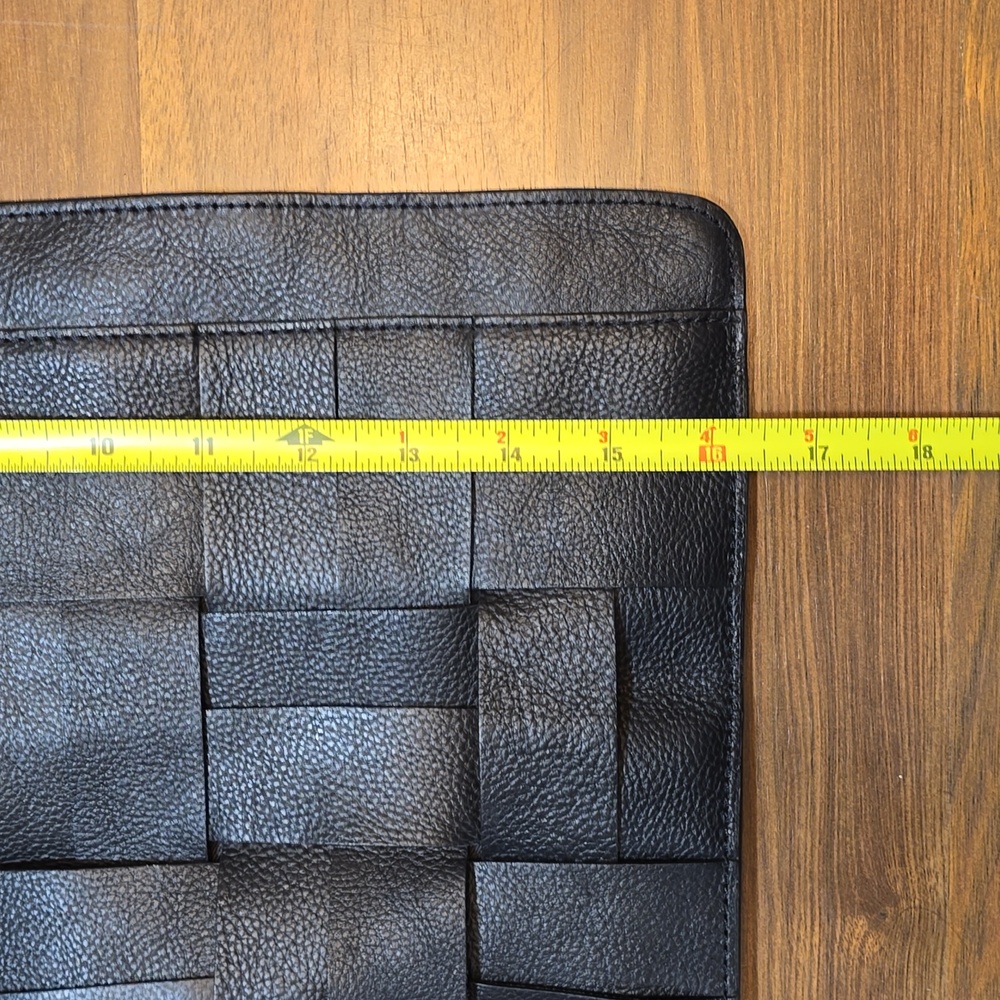 ZARA Black Leather Unisex Tote Messenger Bag - Picture 12 of 14
